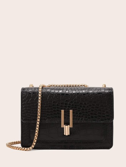 Crocodile Chain Crossbody Bag | SHEIN