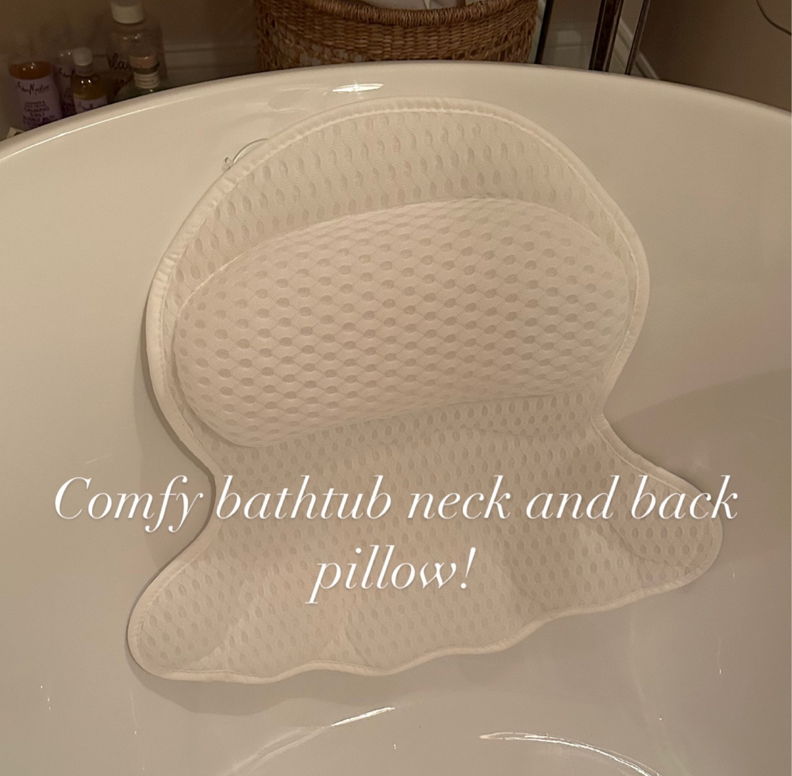 This was a great buy! I’ve been in search for a nice neck pillow for my bathtub 🛁 it actually sticks and doesn’t slip around, also it dries really fast, and also it comes with a laundry bag so you can wash it! 

#LTKGiftGuide #LTKMostLoved