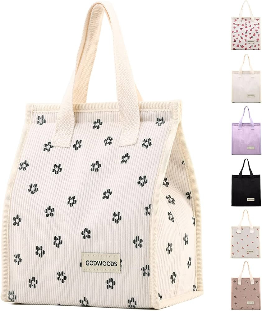 TELLUMO Corduroy Lunch Bag for Women Men Cute Lunch Bag Insulated Lunch Box with Large Capacity (... | Amazon (US)