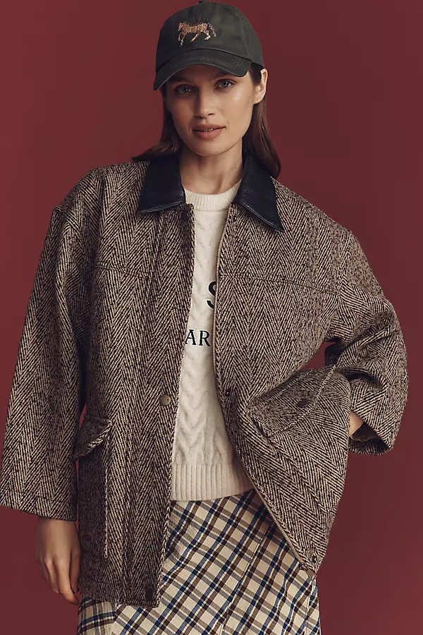 Pilcro Wool Blend Barn Jacket | Anthropologie (US)