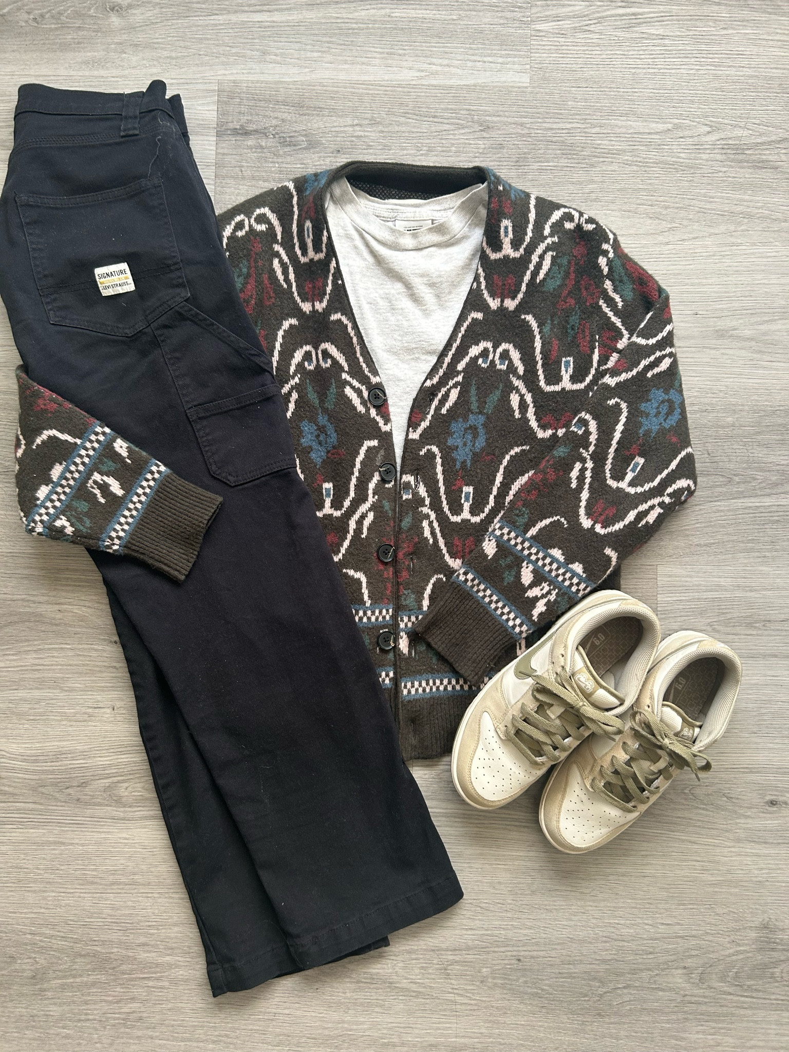 Men’s carpenter pant and cardigan outfit  

#LTKstyletip #LTKworkwear #LTKmens