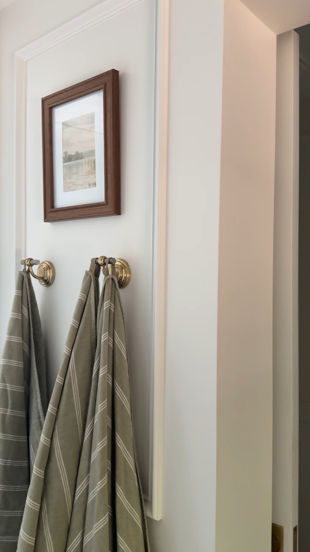 I've had these for hooks for years and I'd still buy them (and the entire collection) today.

@bayberryandco sourced these brass hooks, towel bar, and more during our renovation, and they are quite literally perfection down to every detail. The finish, the shape, the scale—they feel timeless but modern in function. The double hook is one of those small design decisions that makes a big difference. More function, less clutter, and plenty of room for towels, robes, and steaming clothes!

10/10. No notes. Comment SHOP for their entire line of hardware.