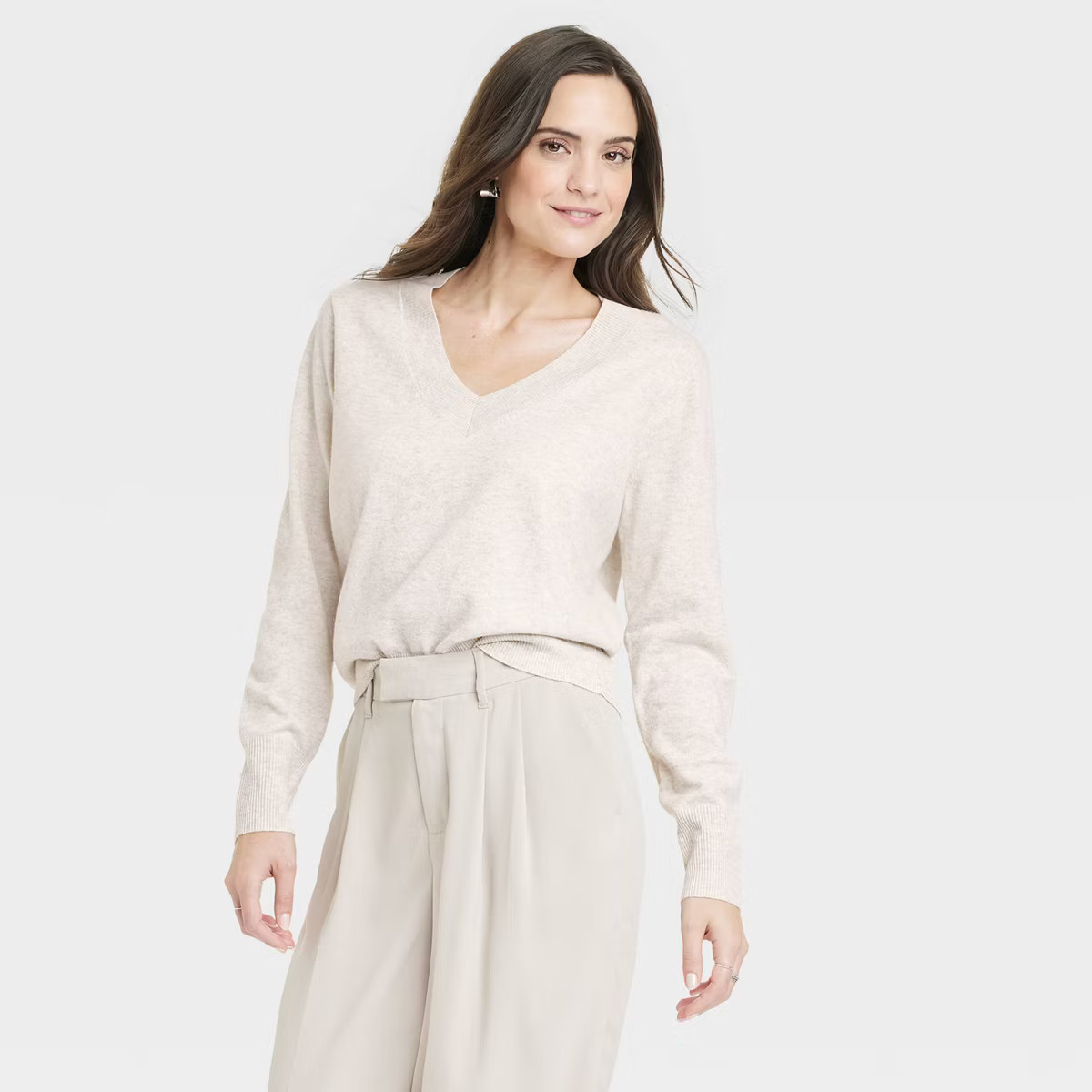 Women's Fine Gauge V-Neck Sweater - A New Day™ | Target