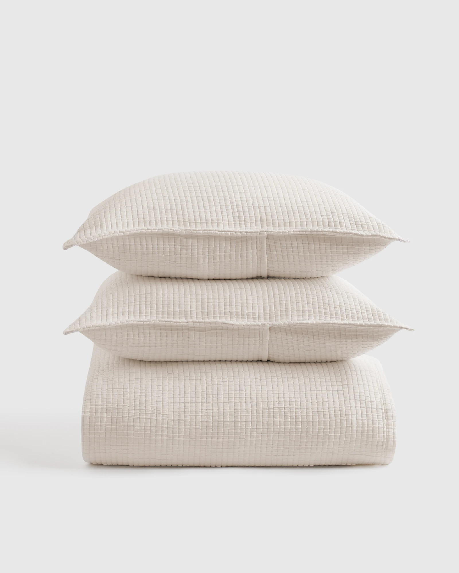 Organic Ribbed Cotton Coverlet Set in Ivory | Quince