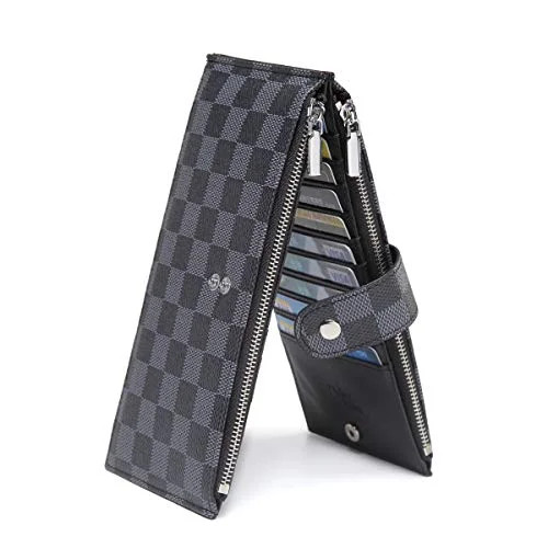 Daisy Rose Checkered Multi card Wallet Clutch - RFID Blocking Organizer Card Holder with zipper p... | Walmart (US)