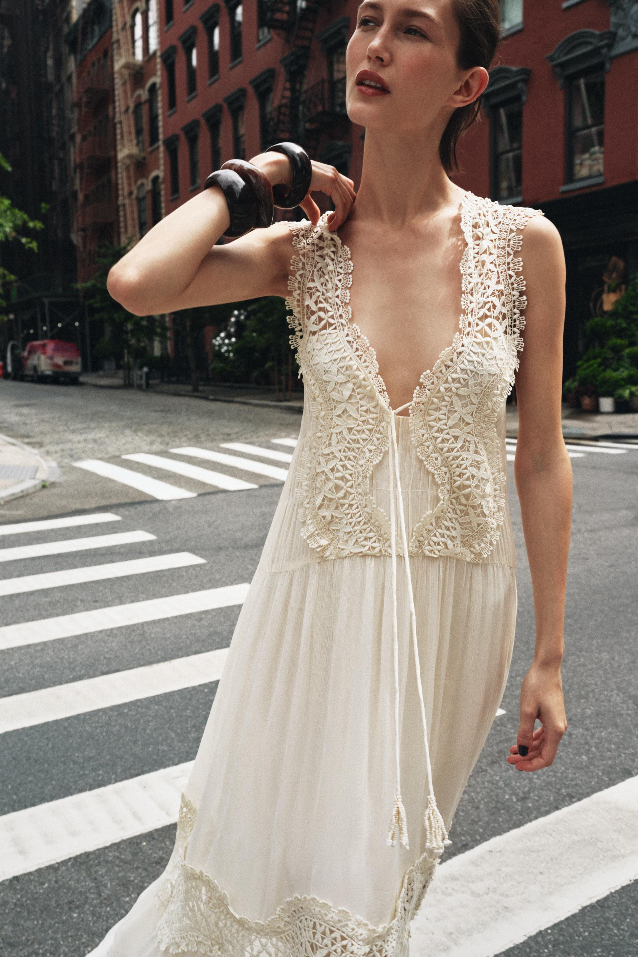 COMBINATION LACE SLIP DRESS | Zara US