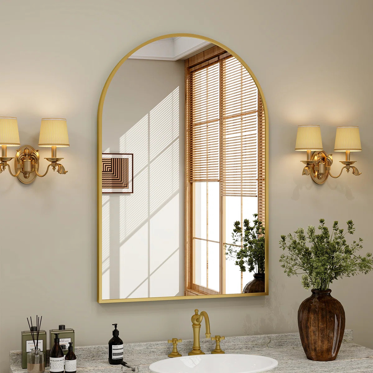 Lilaram Aluminium Alloy Frame Wall Mounted Arch Bathroom / Vanity Mirror | Wayfair North America