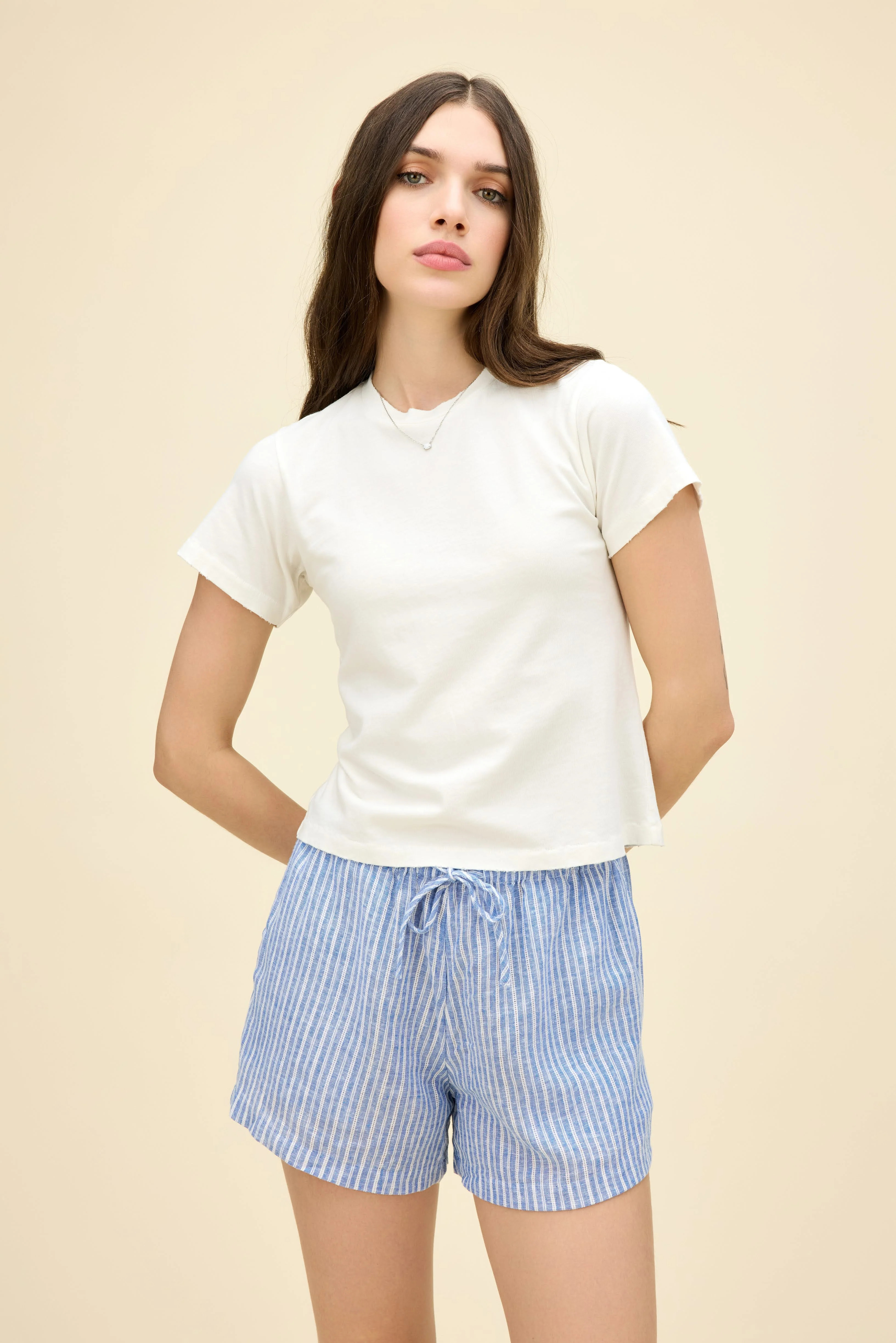 Solid Vintage Tee in White | 100% Cotton T-Shirt in Vintage White | Daydreamer