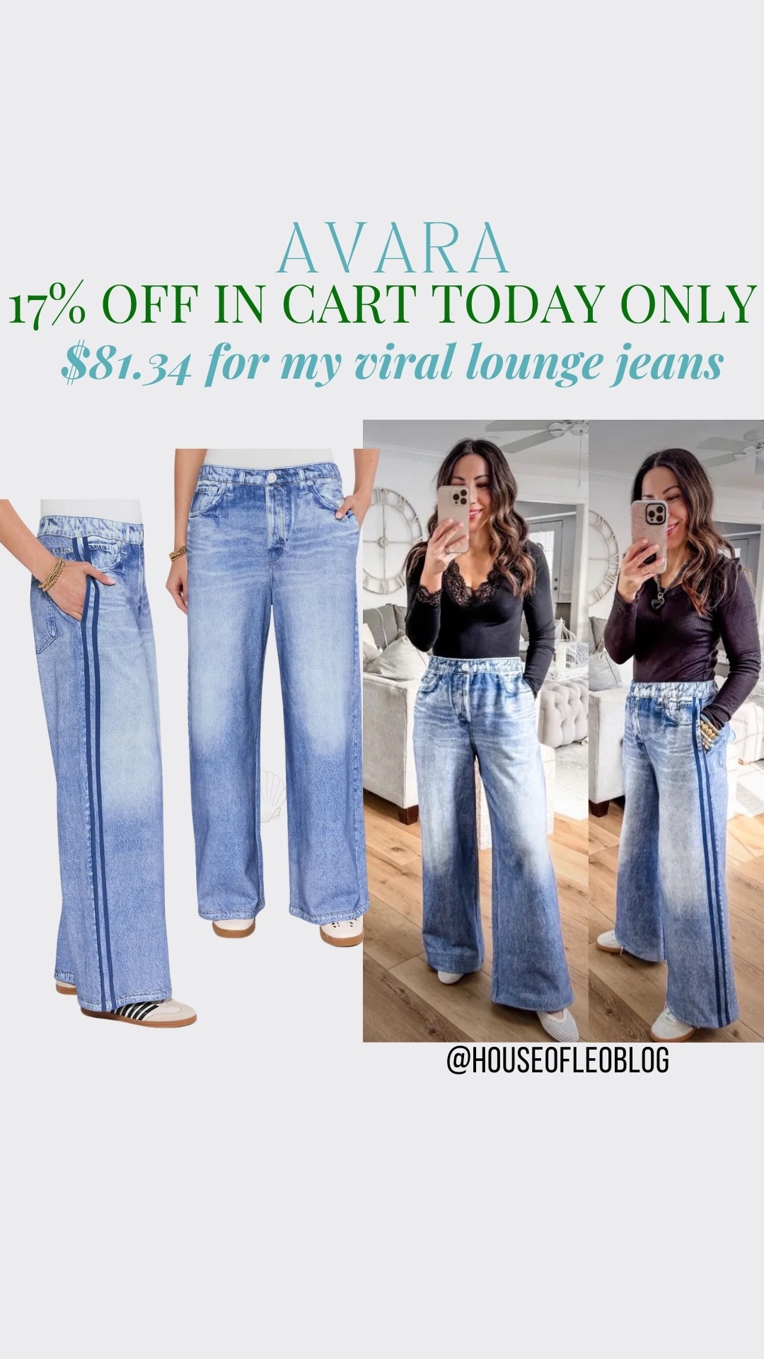 Wearing small lounge jeans. Sweatpants jeans, sweatpant jeans . Avara 17% off in carts today only



#LTKOver40 #LTKSaleAlert