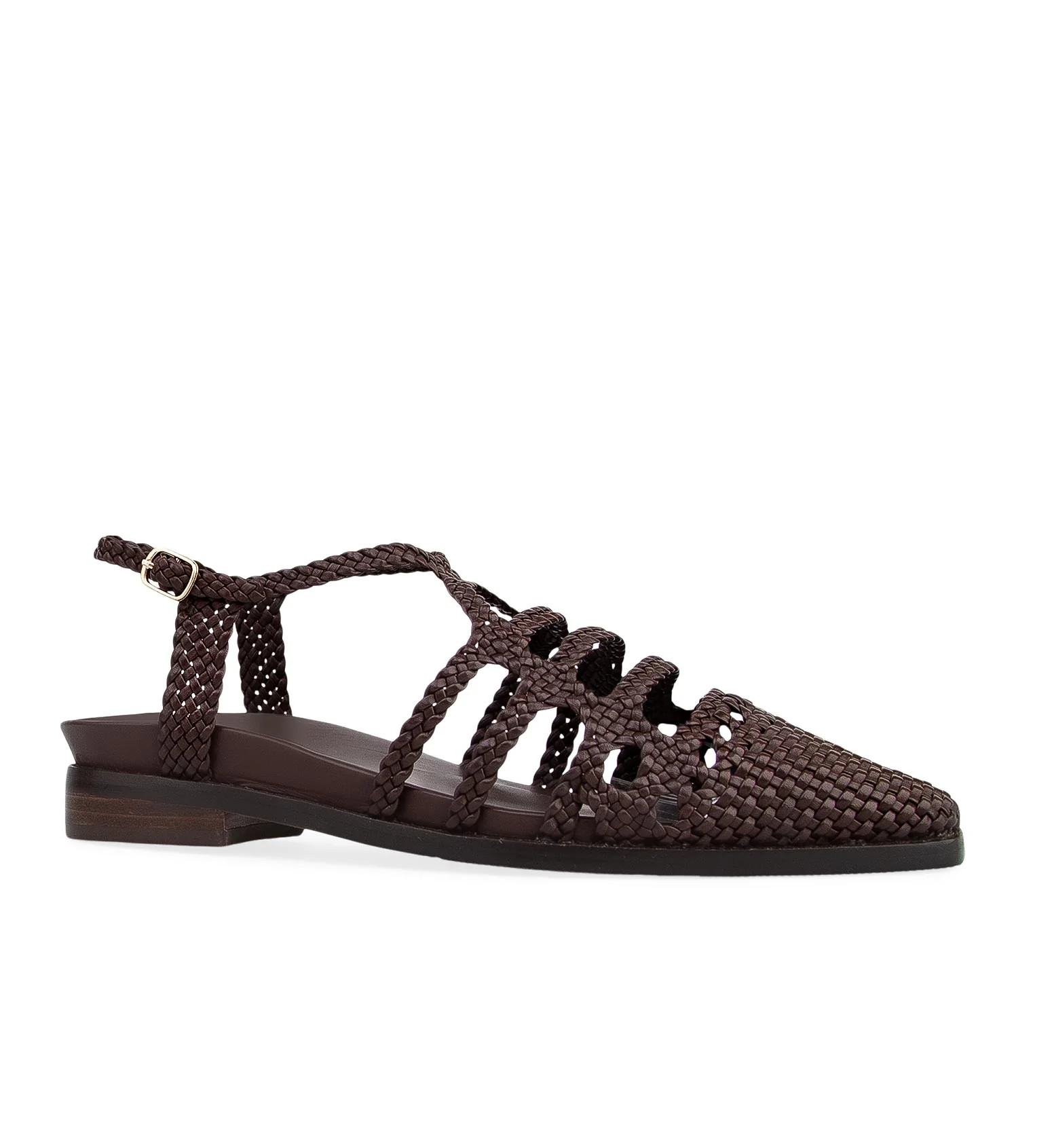 Mocha Leather Flat Sandals | Bared Footwear