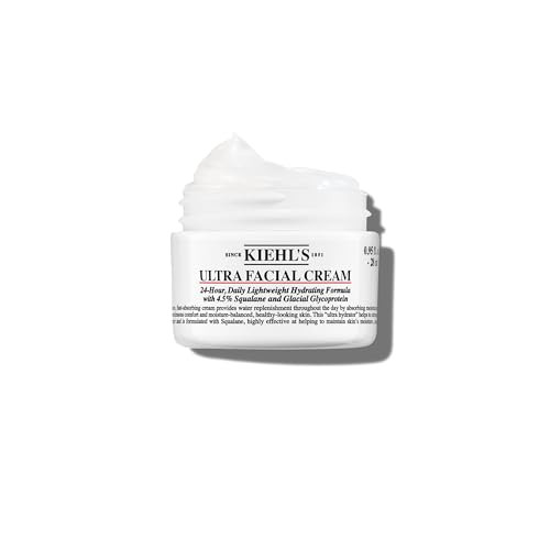 Kiehl's Ultra Facial Cream, with 4.5% Squalane to Strengthen Skin's Moisture Barrier, Skin Feels Softer and Smoother, Long-Lasting Hydration, Easy and Fast-Absorbing, All Skin Types - 0.95 fl oz | Amazon (US)