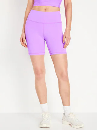 High-Waisted PowerSoft Biker Shorts -- 6-inch inseam | Old Navy (US)