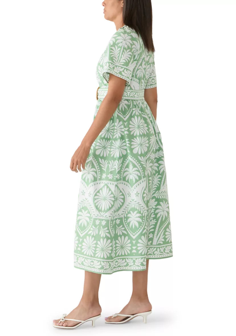 Women's V-Neck Belted Midi Dress | Belk