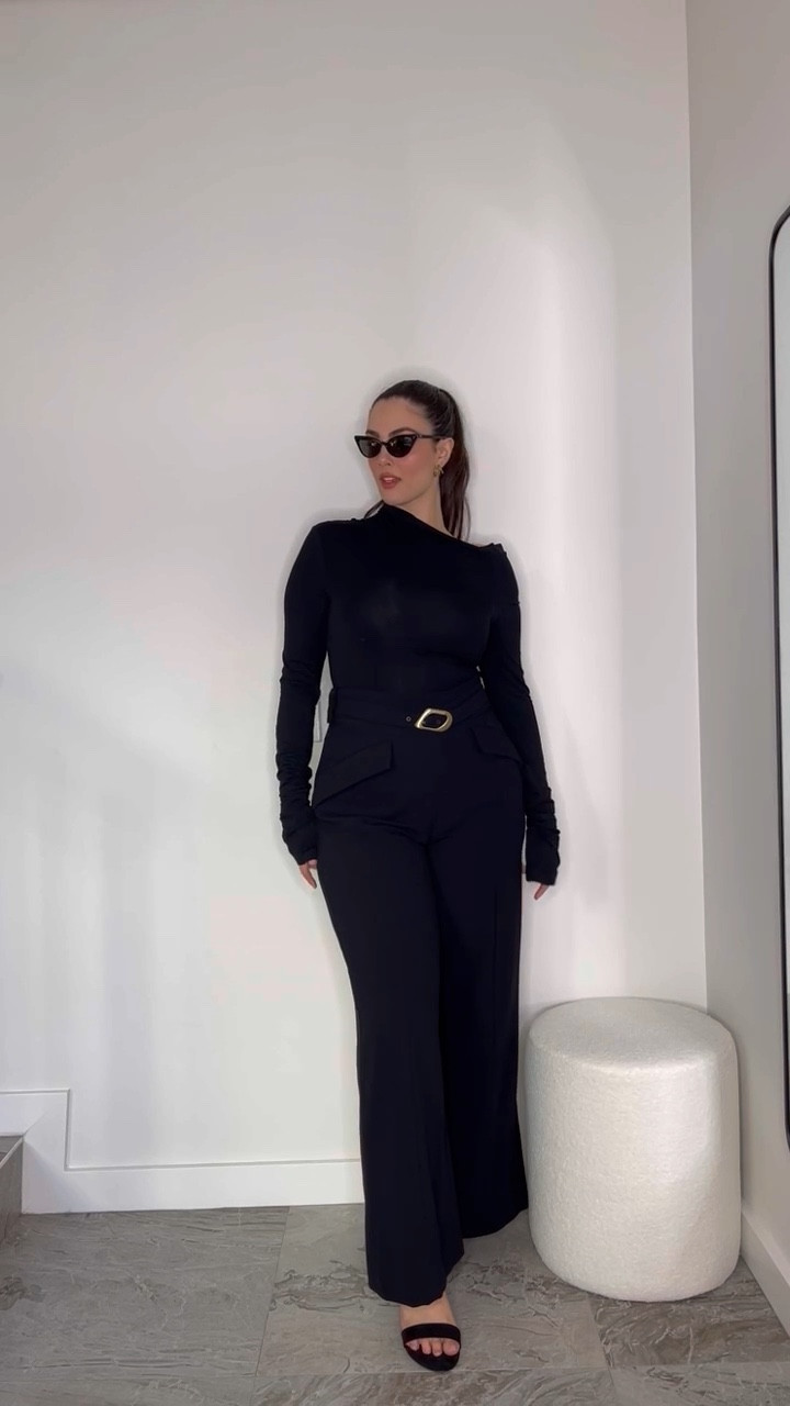Finally found the perfect black work pants - I wear these everyday! Love the length and high waist. Size 14 5’8 paired with this timeless black body suit 🖤

#LTKstyletip #LTKcurves #LTKworkwear