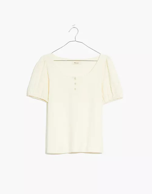 Eyelet-Sleeve Henley Top | Madewell
