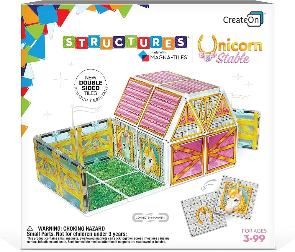 Magna-Tiles® Unicorn Stable Building Set for Kids, Magnetic Tile Building Toys, STEM Toys for Ag... | Amazon (US)