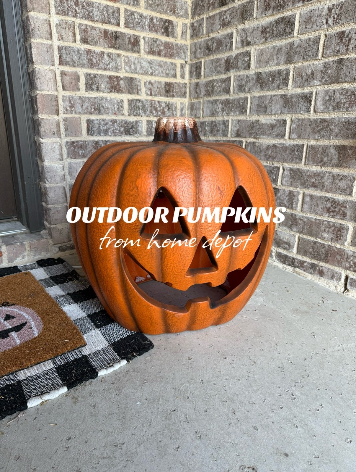 Love these 20in pumpkins in front of our front door! Great price and they’re are bright! 

