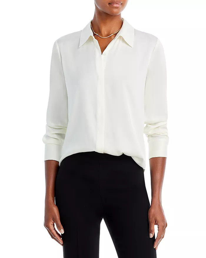 Theory Sunaya Silk-Stretch Shirt Women - Bloomingdale's | Bloomingdale's (US)