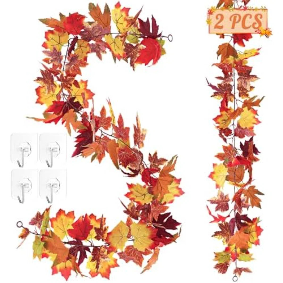 2 PCS Fall Decor, 11.8FT Fall Garland For Mantle, Fall Decorations For Home, Thanksgiving Decorat... | Wayfair North America
