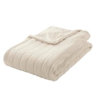 Home Decorators Collection Ivory Faux Fur Throw Blanket FFT-50×70I - The Home Depot | The Home Depot