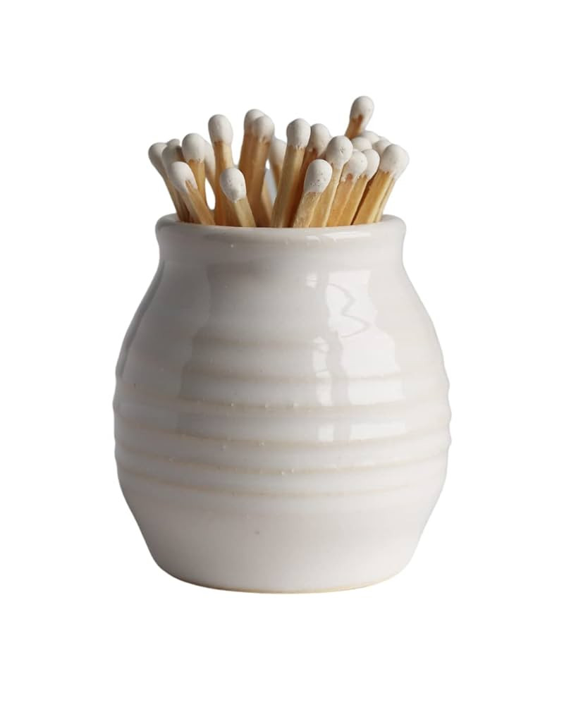 Match Striker Handmade 2.25" x 2.25" White or Black Pottery Matches holder home decor decorative ... | Amazon (US)