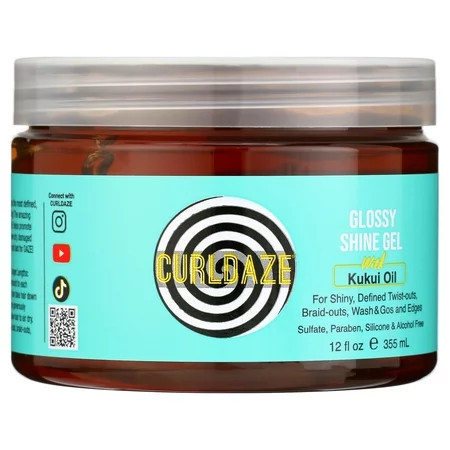CurlDaze Glossy Shine Gel with Kukui Oil Styling Gel 12 floz Moisturizing Unisex | Walmart (US)