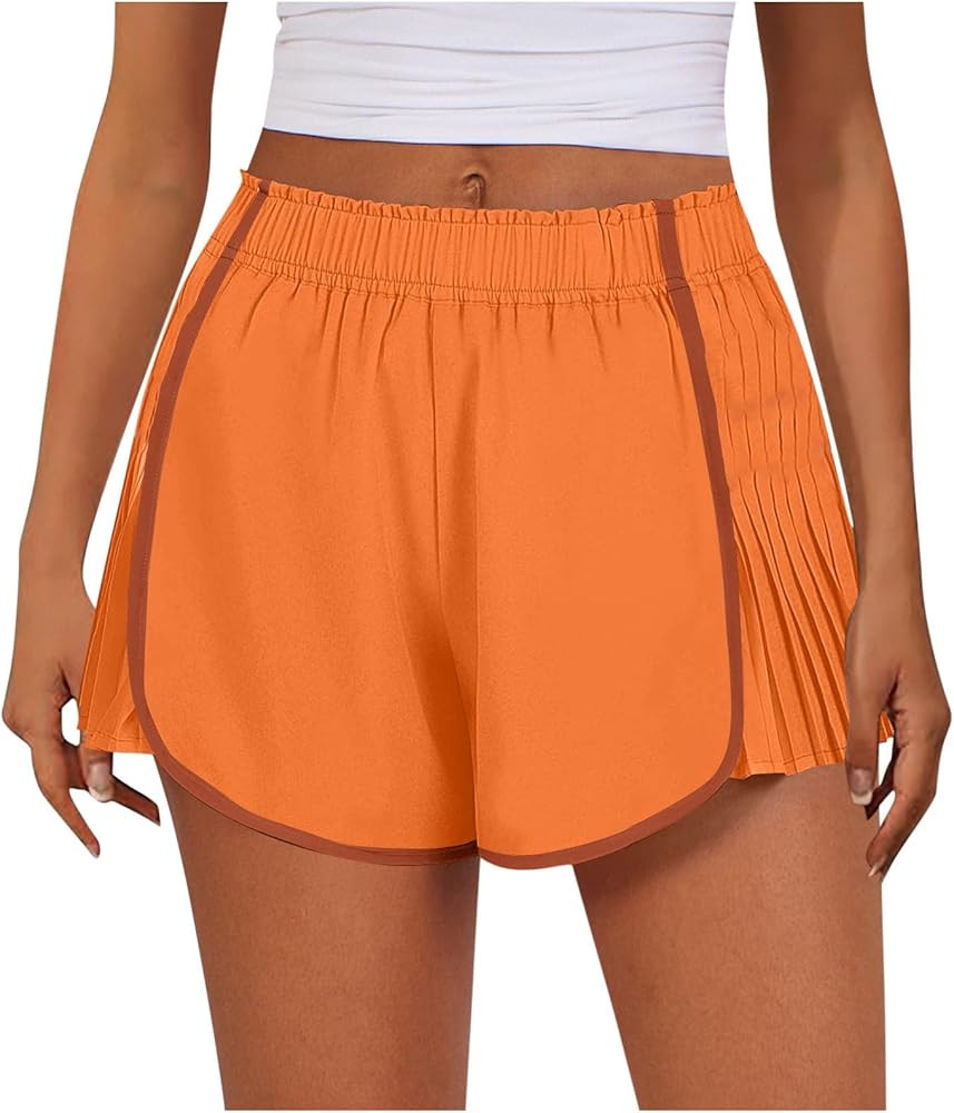 Summer Shorts for Women 2024 Trendy, Pleated Shorts Women Flowy Athletic, High Waisted Track Shor... | Amazon (US)