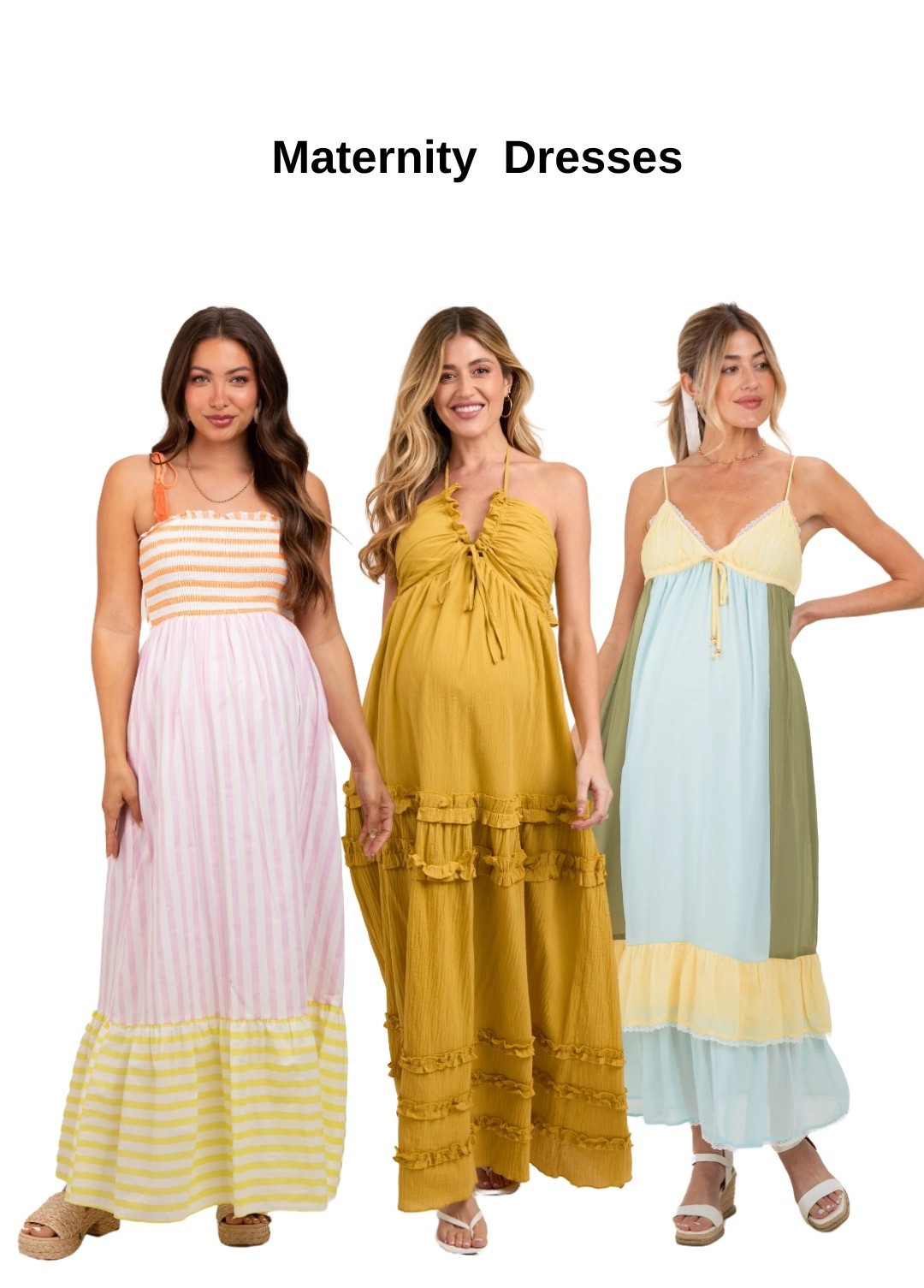 mustard maternity dress, pastel maternity dress, color block maternity, spring maternity maxi, baby shower maternity dress, trendy maternity outfit, flowy maternity style, boho maternity dress, bump friendly fashion, summer maternity look. 

#LTKWedding #LTKBump #LTKSeasonal