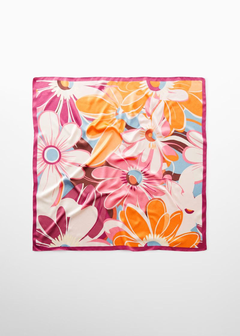 Sjaaltje met bloemetjesprint -  Dames | Mango Nederland | MANGO (NL)