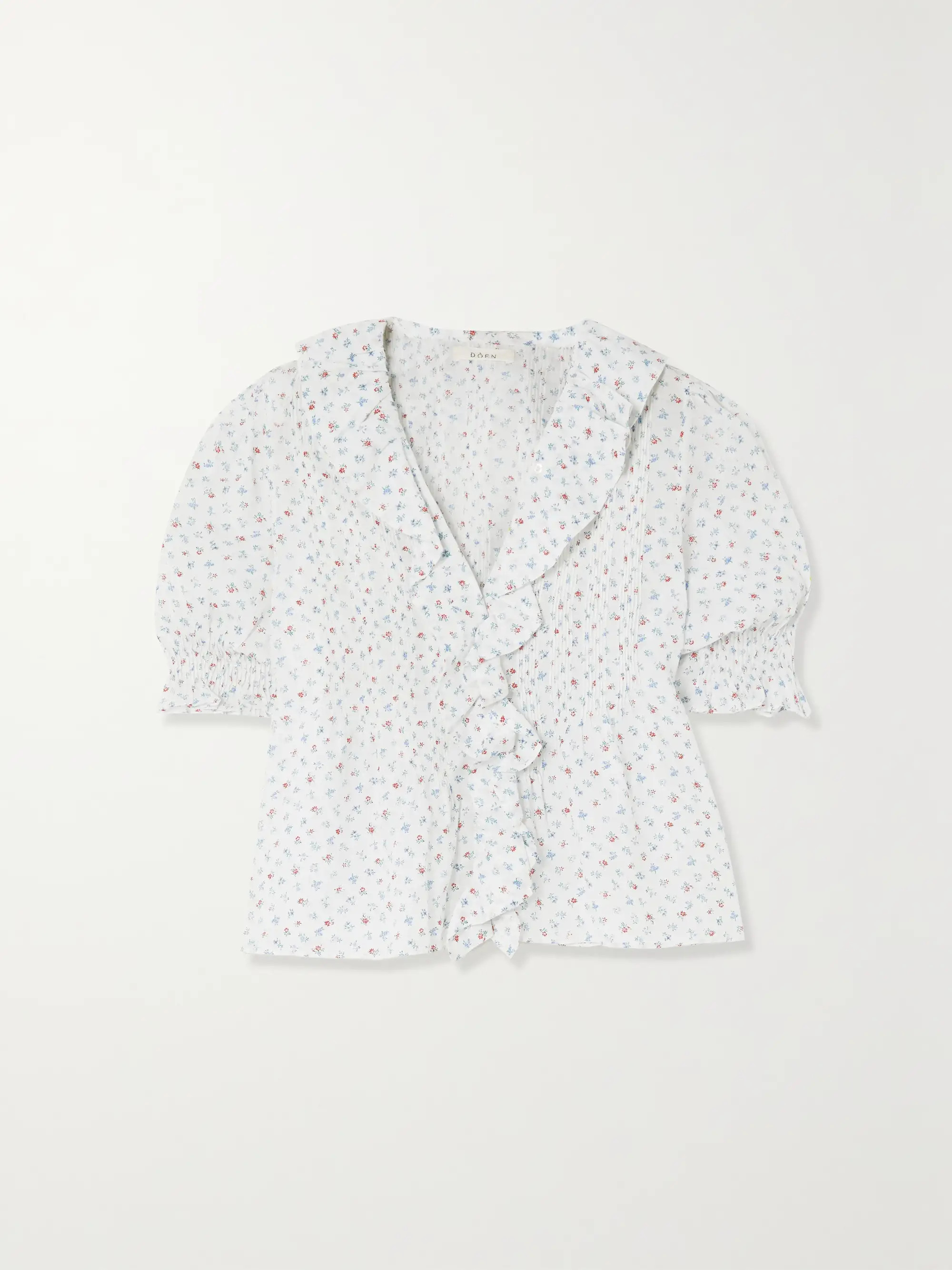 Henri ruffled floral-print organic cotton-blend voile top | NET-A-PORTER (US)