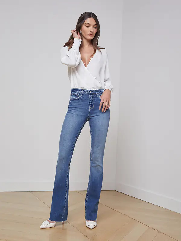 Ruth High-Rise Straight-Leg Jean in Cambridge | L'AGENCE | L'Agence