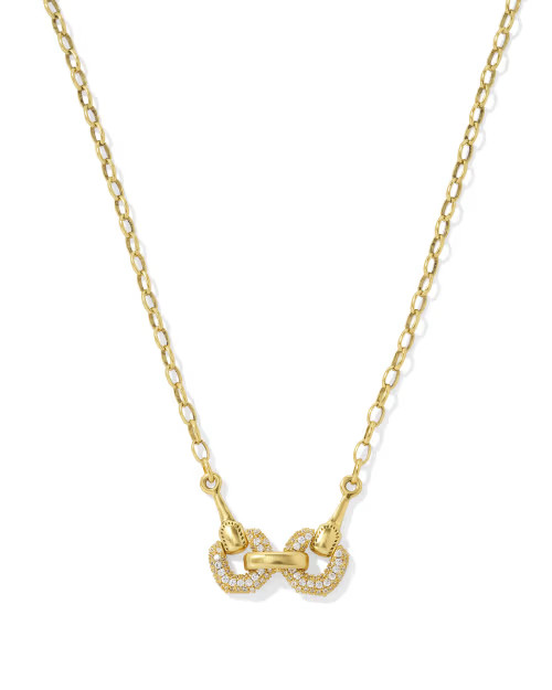 Beau Vintage Gold Pave Short Pendant Necklace in White CZ | Kendra Scott | Kendra Scott