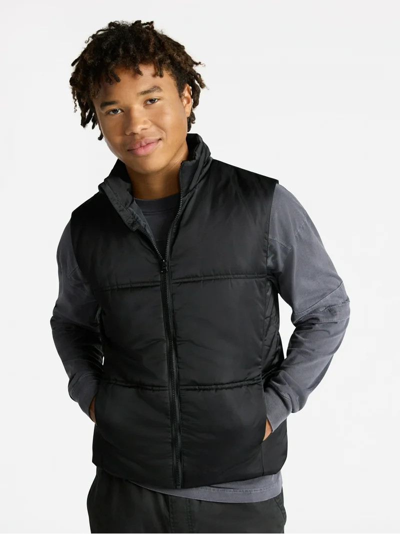 No Boundaries Puffer Vest, Men's | Walmart (US)
