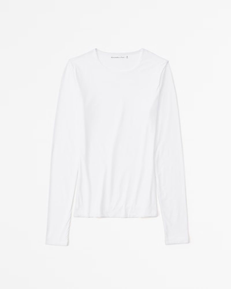 Women's Soft Matte Seamless Tuckable Long-Sleeve Tee | Women's Tops | Abercrombie.com | Abercrombie & Fitch (US)