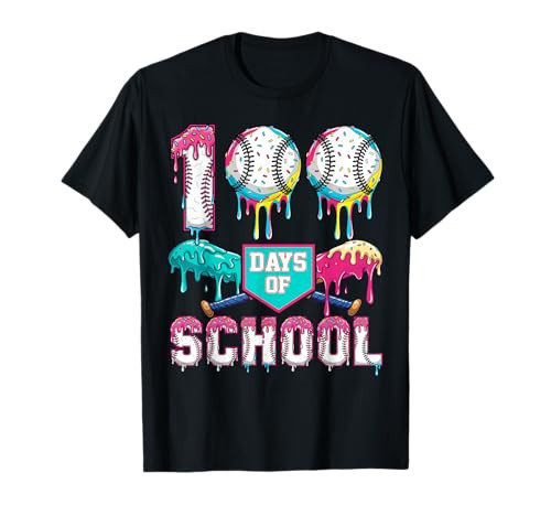 100 Days of School Boys Kids 100th Day of School Baseball T-Shirt | Amazon (US)
