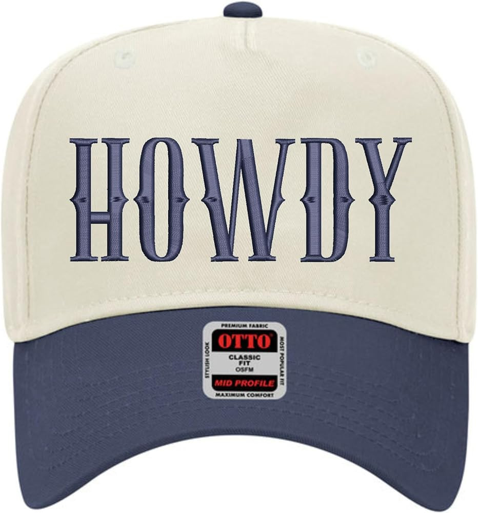 Howdy Hat | Two Tone Trucker Hat | Unisex Five Panel Adjustable Snapback Cap | Trendy Embroidered... | Amazon (US)