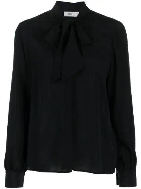 pussy-bow silk blouse | Farfetch Global