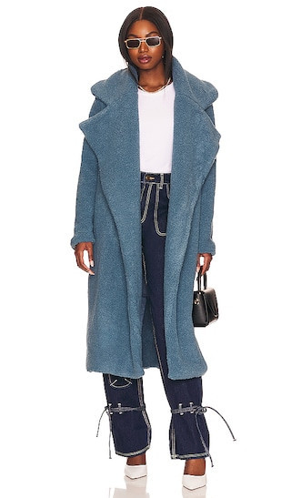 SNDYS x REVOLVE Teddy Coat in Teal. - size XS | Revolve Clothing (Global)