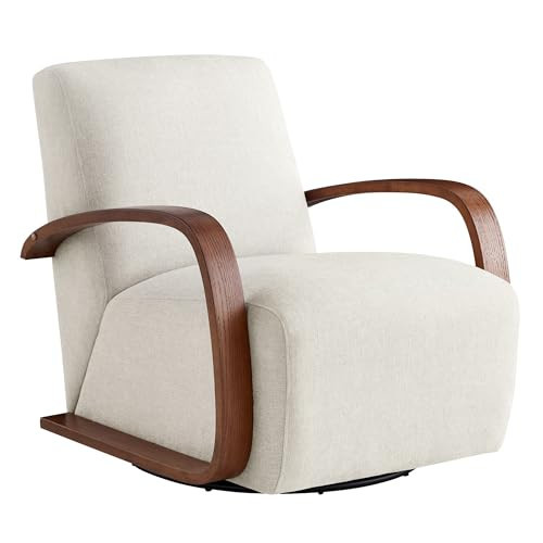 CHITA Swivel Accent Chair, Modern Arm Chair for Living Room, Linen in Fabric with Walnut Wood Arm | Amazon (US)