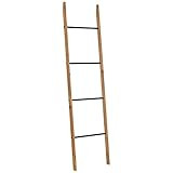 Amazon Brand – Rivet Contemporary Fir Decorative Blanket Ladder with Iron Rungs - 71.65"H, Black and | Amazon (US)