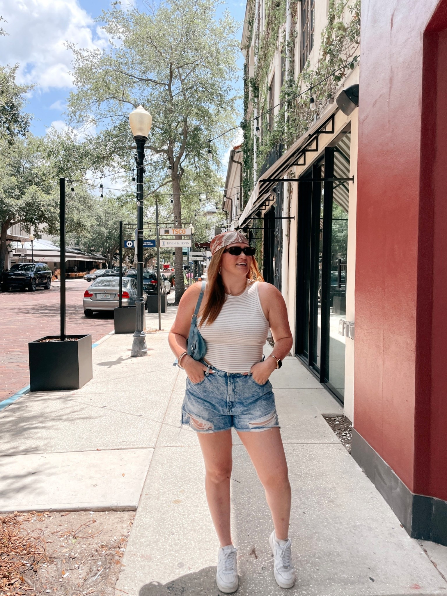 Summer outfit inspo for size 12 women, light weight cute summer
Outfit, head scarf, style guide, denim shorts, accessories, stylish outfit 

#LTKMidsize #LTKShoeCrush #LTKSummerEdit