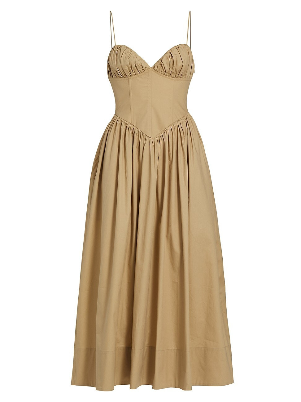 Women's Carmine Corset Cotton Midi-Dress - Sand - Size Small | Saks Fifth Avenue