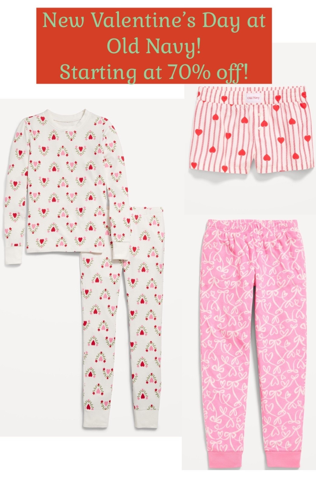 Up to 70% off new Old Navy Valentine’s Day merch

Pjs. Girls. Kids. Pajamas. Sale. Graphic  

#LTKKids #LTKSaleAlert #LTKSeasonal