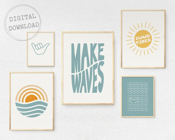Set of 5 Prints Large Printable Wall Art 5 Piece Beach Set | Etsy | Etsy (US)