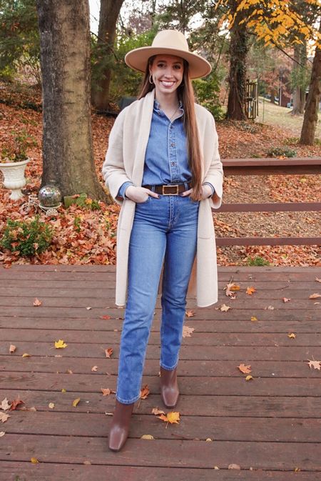 Denim fall outfit! 
.
Denim shirt western style wide brim hat amazon finds brown booties 

#LTKSeasonal #LTKstyletip #LTKfindsunder100