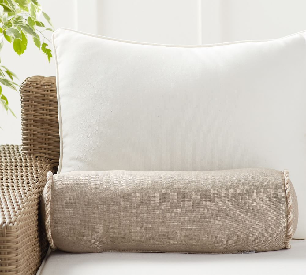 Sunbrella® Flax Bolster Pillow | Pottery Barn (US)