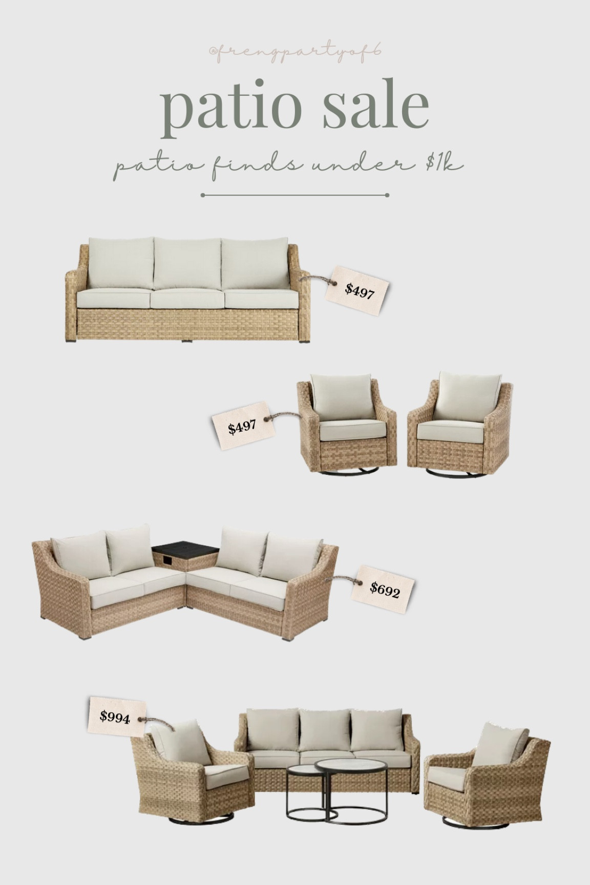 Patio sale under $1k! Love this Walmart set. We just put together the sofa and it’s so pretty, perfect for summer patio.

#LTKSeasonal #LTKhome #LTKsalealert
