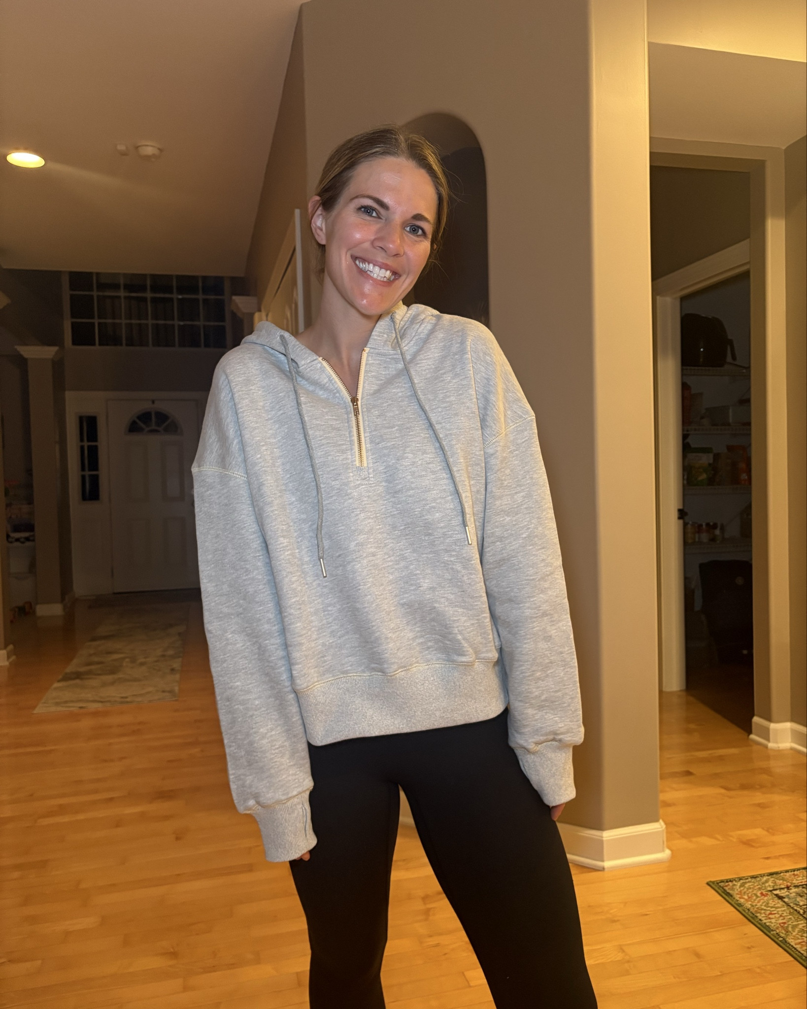 Loving my new half zip ☺️ As a toddler mama this is what you can find me living in!!! 

Wearing a size medium :)

#LTKSaleAlert #LTKActive #LTKFindsUnder50