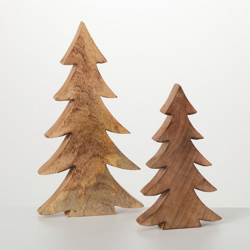 Mango Wood Medium Tree Accents Brown 14.25"H Wood Set of 2 | Target