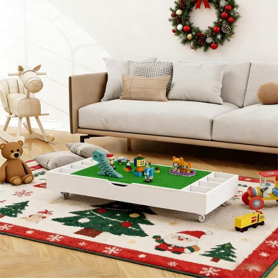 LOVSON The 2 in 1 Rollaway Play Table and Toy Organizer Compatible with Lego Suitable for Storing... | Target